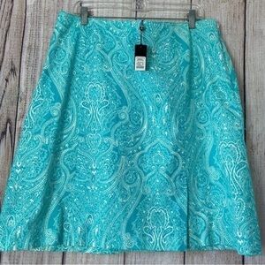 Talbots Womens Belted paisley skirt size 18W Petite